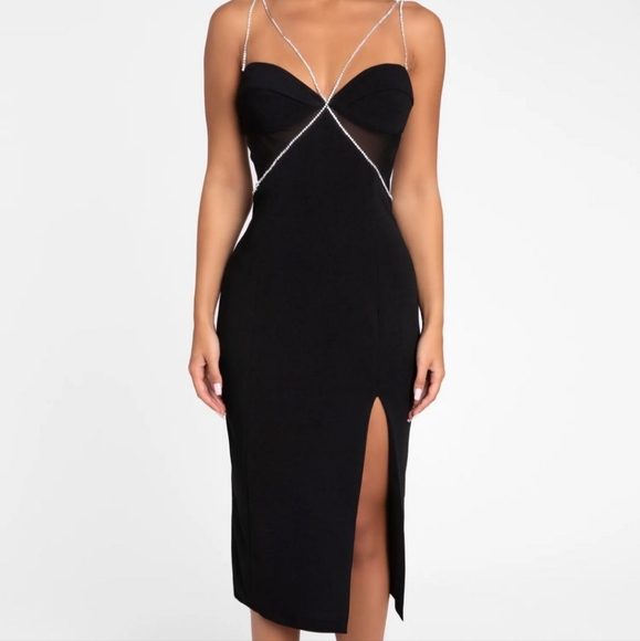 Heiress Beverly Hills Elegant Black Evening Dress. - Picture 4 of 16